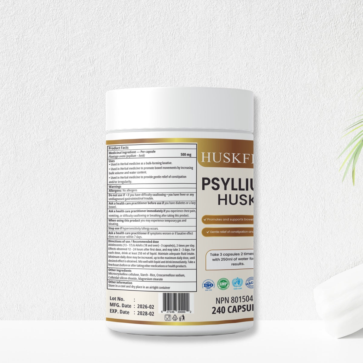 Psyllium husk daily fiber capsules